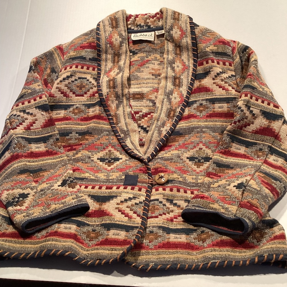 Tribal Patterned Navajo Flasback Vintage Blazer Jacket med